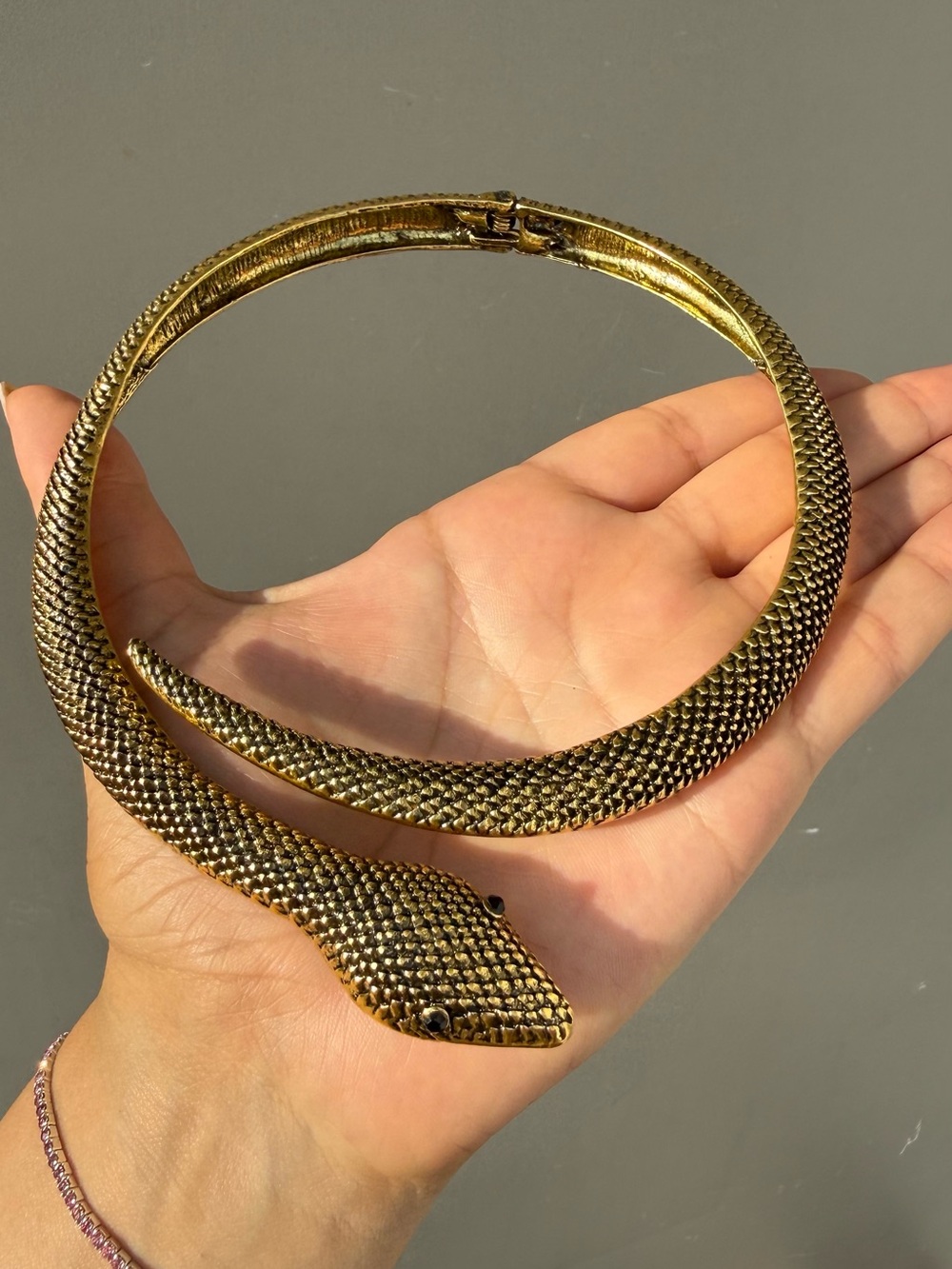 Gold Snake Choker Necklace - Picture 7 of 7
